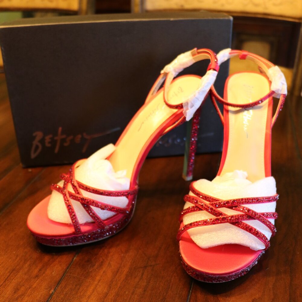 FINAL OFFER! - NWT Betsey Johnson Red Sparkle Blue Heels - 10